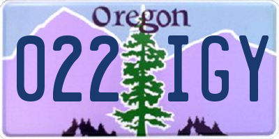 OR license plate 022IGY