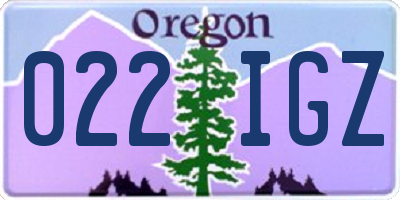 OR license plate 022IGZ