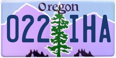 OR license plate 022IHA