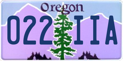 OR license plate 022IIA
