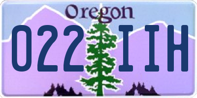 OR license plate 022IIH