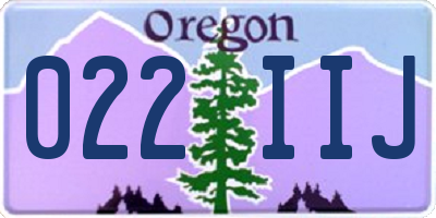 OR license plate 022IIJ