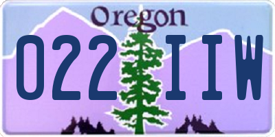 OR license plate 022IIW