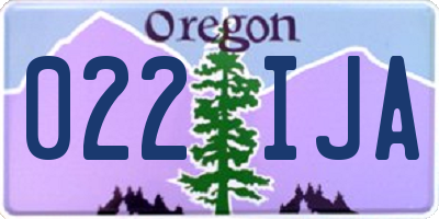 OR license plate 022IJA