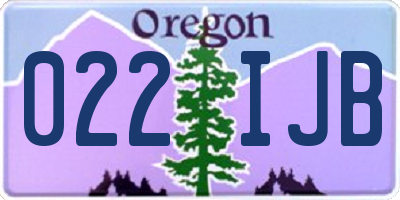 OR license plate 022IJB