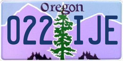 OR license plate 022IJE