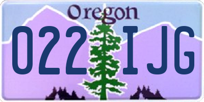 OR license plate 022IJG