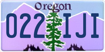 OR license plate 022IJI