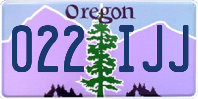 OR license plate 022IJJ