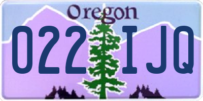 OR license plate 022IJQ