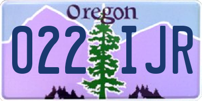 OR license plate 022IJR