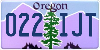 OR license plate 022IJT