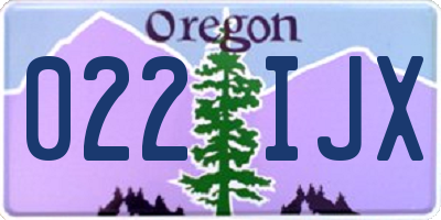 OR license plate 022IJX