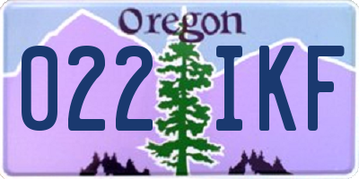 OR license plate 022IKF