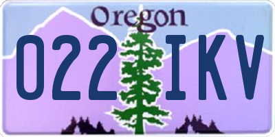 OR license plate 022IKV