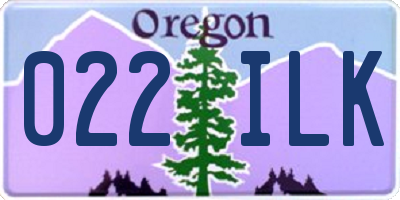 OR license plate 022ILK