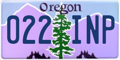OR license plate 022INP