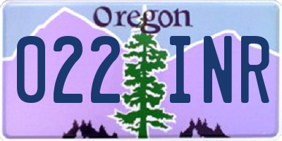 OR license plate 022INR