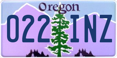 OR license plate 022INZ