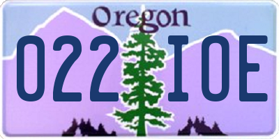 OR license plate 022IOE