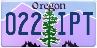 OR license plate 022IPT