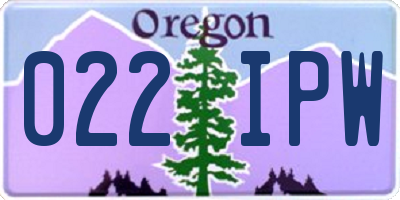 OR license plate 022IPW