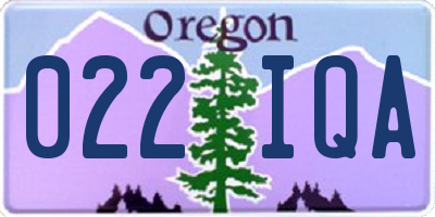 OR license plate 022IQA