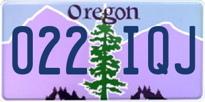 OR license plate 022IQJ