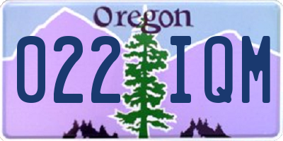OR license plate 022IQM