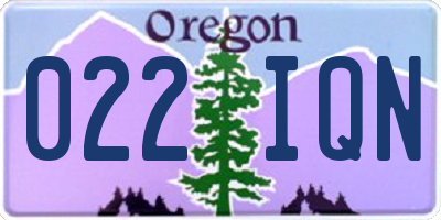 OR license plate 022IQN