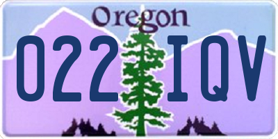 OR license plate 022IQV