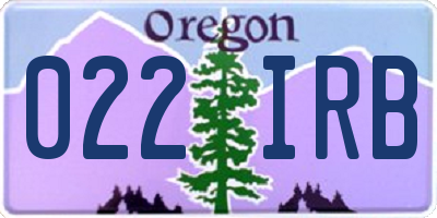 OR license plate 022IRB