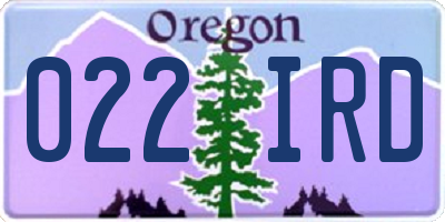 OR license plate 022IRD