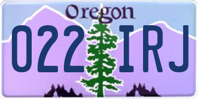 OR license plate 022IRJ