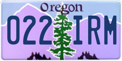 OR license plate 022IRM