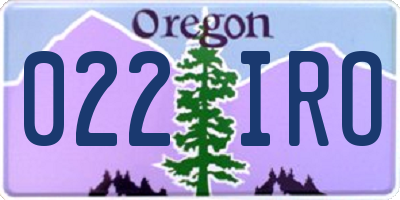 OR license plate 022IRO