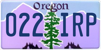 OR license plate 022IRP