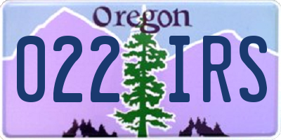 OR license plate 022IRS