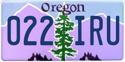 OR license plate 022IRU