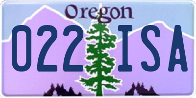 OR license plate 022ISA
