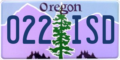 OR license plate 022ISD