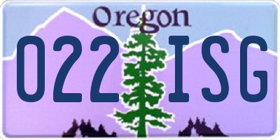 OR license plate 022ISG