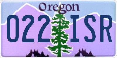 OR license plate 022ISR