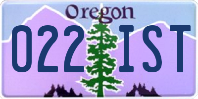 OR license plate 022IST