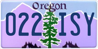 OR license plate 022ISY