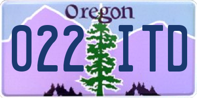 OR license plate 022ITD