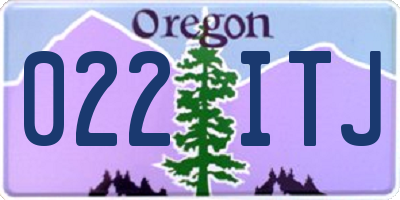 OR license plate 022ITJ