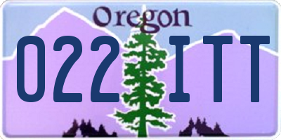 OR license plate 022ITT