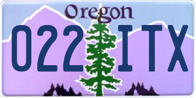 OR license plate 022ITX