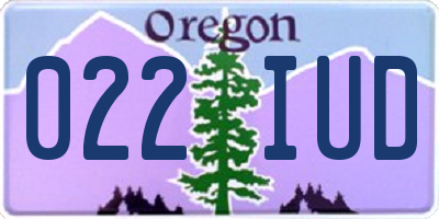 OR license plate 022IUD